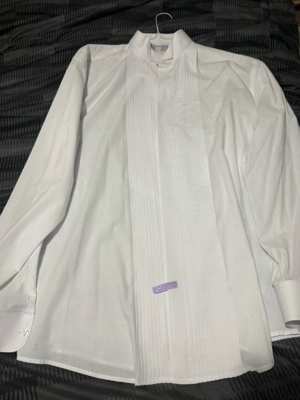 White Trust Dress Shirt 17.5 36/37 Freshly Cleaned